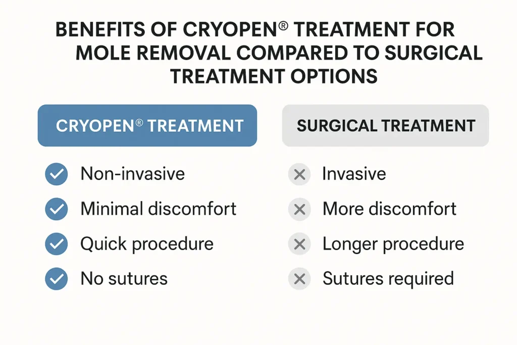 Benefits of professional mole-removal assessment at LA LIPO Godmanchester