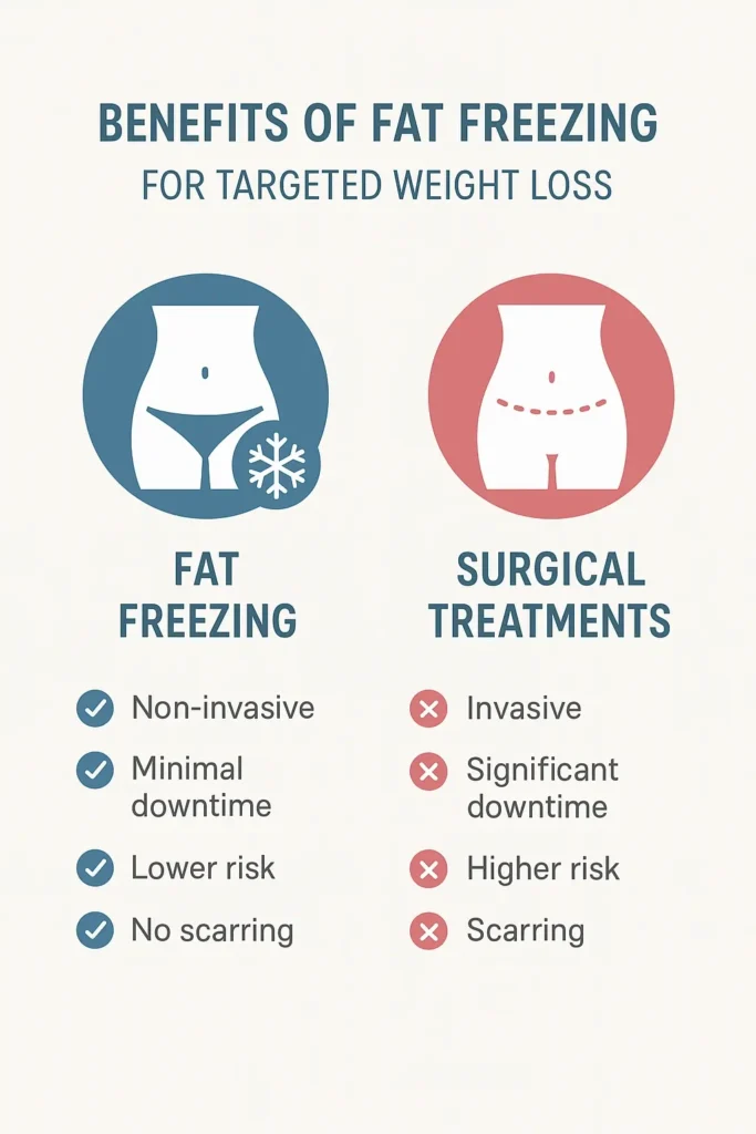 graphic showing the benefits of fat freezing Godmanchester