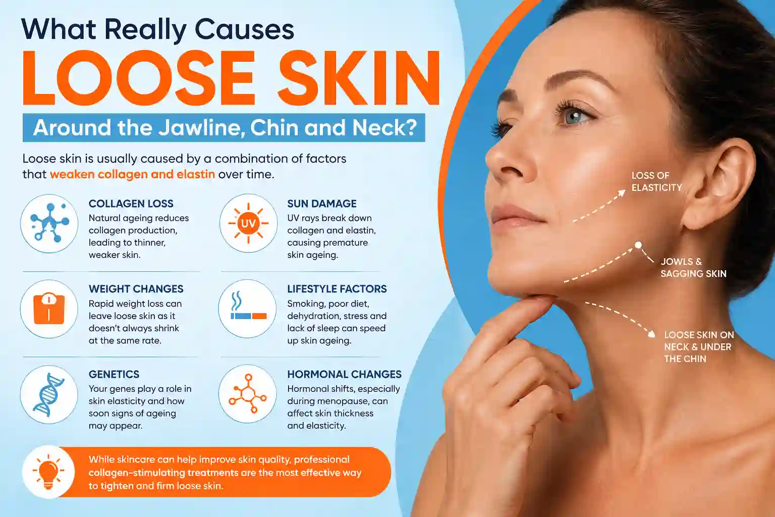 What Really Causes Loose Skin Around the Jawline, Chin and Neck Godmanchester?